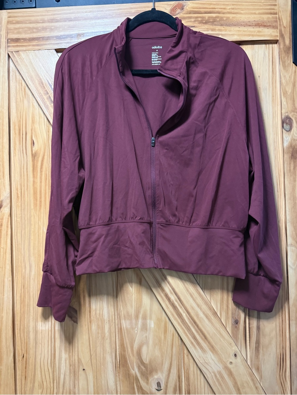 Ododos Women's Burgundy Zip-Front Bomber Jacket